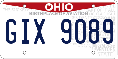 OH license plate GIX9089