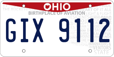 OH license plate GIX9112
