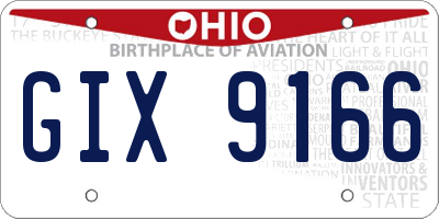 OH license plate GIX9166