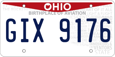 OH license plate GIX9176