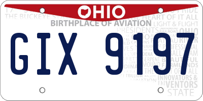 OH license plate GIX9197