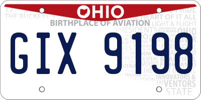 OH license plate GIX9198