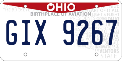 OH license plate GIX9267