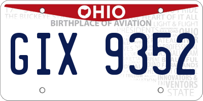 OH license plate GIX9352