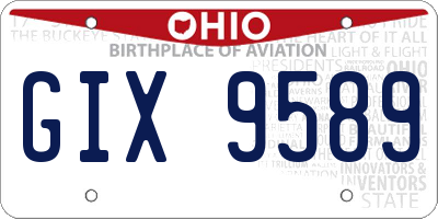 OH license plate GIX9589