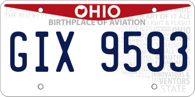 OH license plate GIX9593