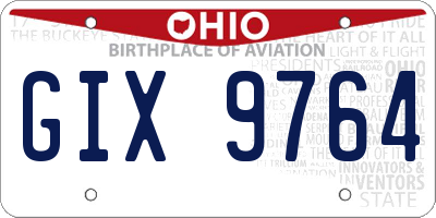 OH license plate GIX9764