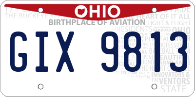 OH license plate GIX9813