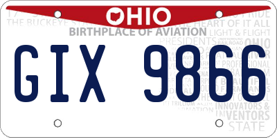 OH license plate GIX9866