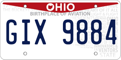 OH license plate GIX9884