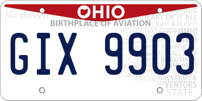 OH license plate GIX9903