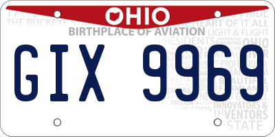 OH license plate GIX9969