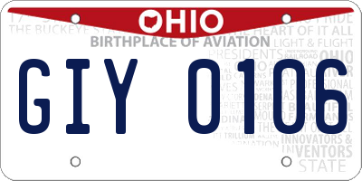 OH license plate GIY0106