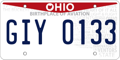 OH license plate GIY0133