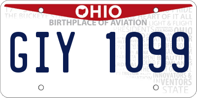OH license plate GIY1099