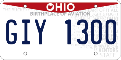 OH license plate GIY1300