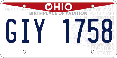 OH license plate GIY1758