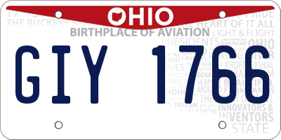 OH license plate GIY1766