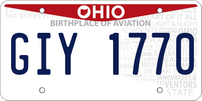 OH license plate GIY1770