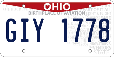 OH license plate GIY1778