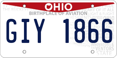 OH license plate GIY1866