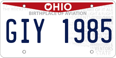 OH license plate GIY1985