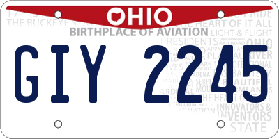 OH license plate GIY2245