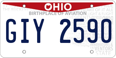 OH license plate GIY2590