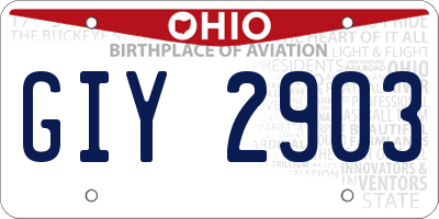 OH license plate GIY2903