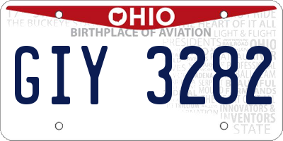OH license plate GIY3282