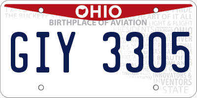 OH license plate GIY3305