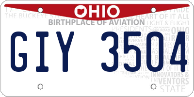 OH license plate GIY3504
