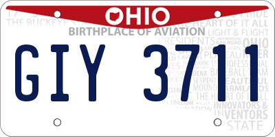 OH license plate GIY3711
