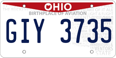 OH license plate GIY3735