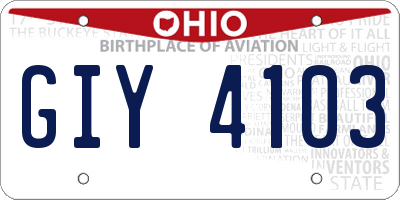 OH license plate GIY4103