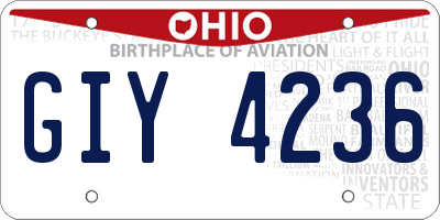 OH license plate GIY4236