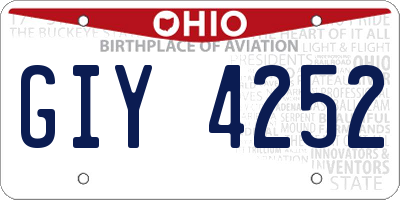 OH license plate GIY4252