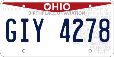 OH license plate GIY4278