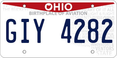 OH license plate GIY4282