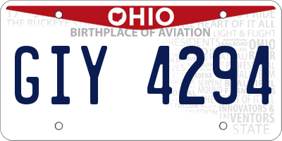 OH license plate GIY4294