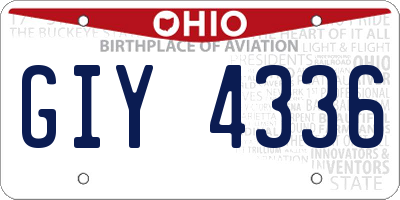 OH license plate GIY4336