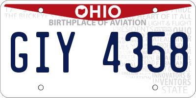 OH license plate GIY4358