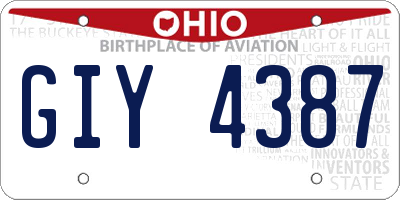 OH license plate GIY4387