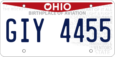 OH license plate GIY4455