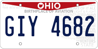 OH license plate GIY4682