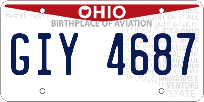OH license plate GIY4687