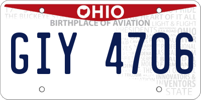 OH license plate GIY4706