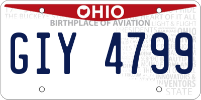 OH license plate GIY4799