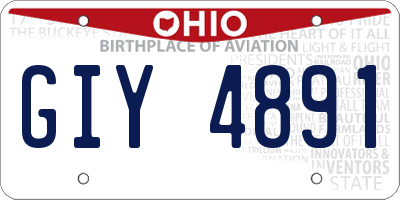 OH license plate GIY4891