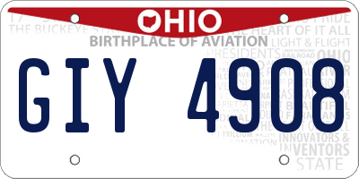 OH license plate GIY4908
